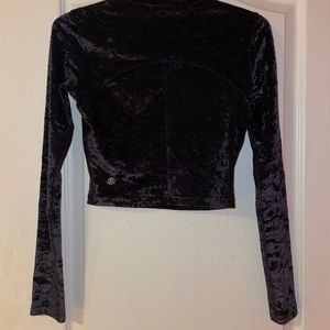 COPY - Crushed velvet black lululemon long sleeve crop top